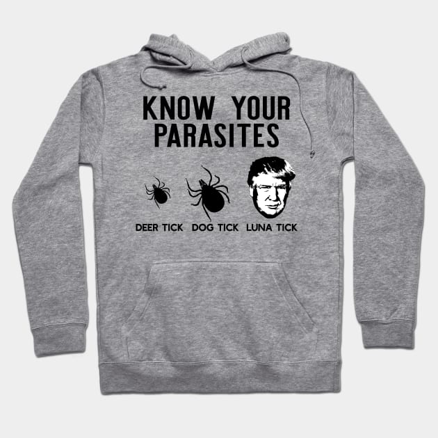 Know Your Parasites Deer Tick Dog Tick Luna Tick Funny Trump Hoodie by Rene	Malitzki1a